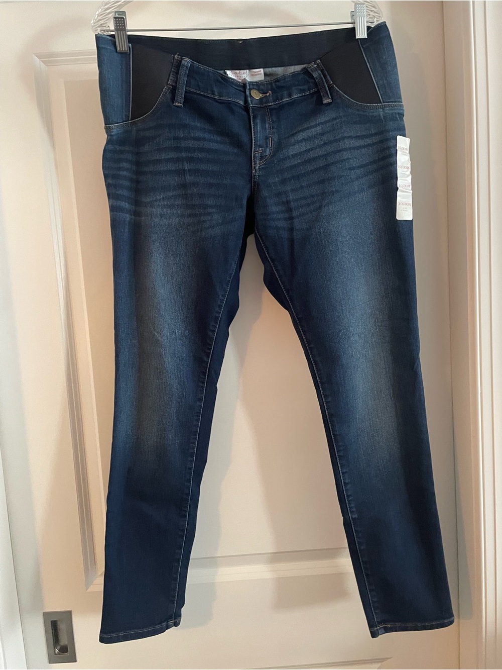 Isabel Maternity by Ingrid & Isabel Indigo Stretch Jeggings with Black Panel